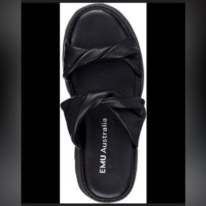 EMU Australia NWT Genuine Leather Sandal |Sz 8W |Style: Bamboo | Black SO COMFY!
